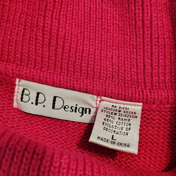 Vtg BP Design Christmas Tree Sweater Embellished Beaded Flashy Colorful Large - Picture 8 of 11